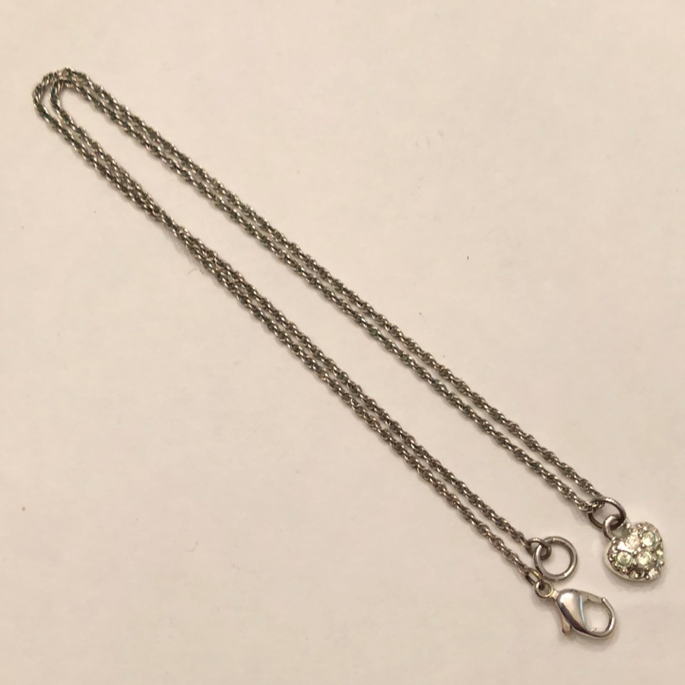 Silver / Rhinestone Heart Necklace